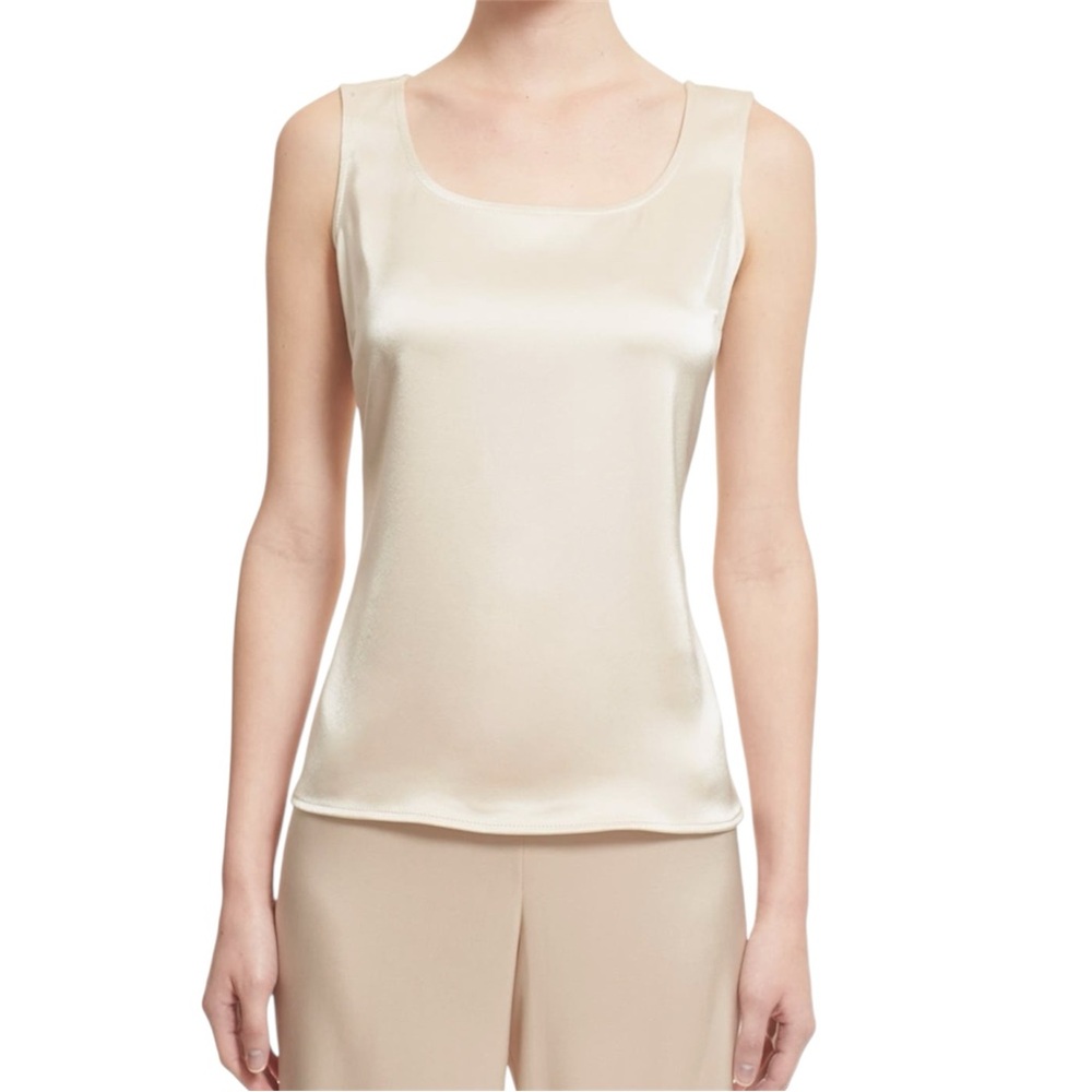 St. John Cream Liquid Satin Shell Top